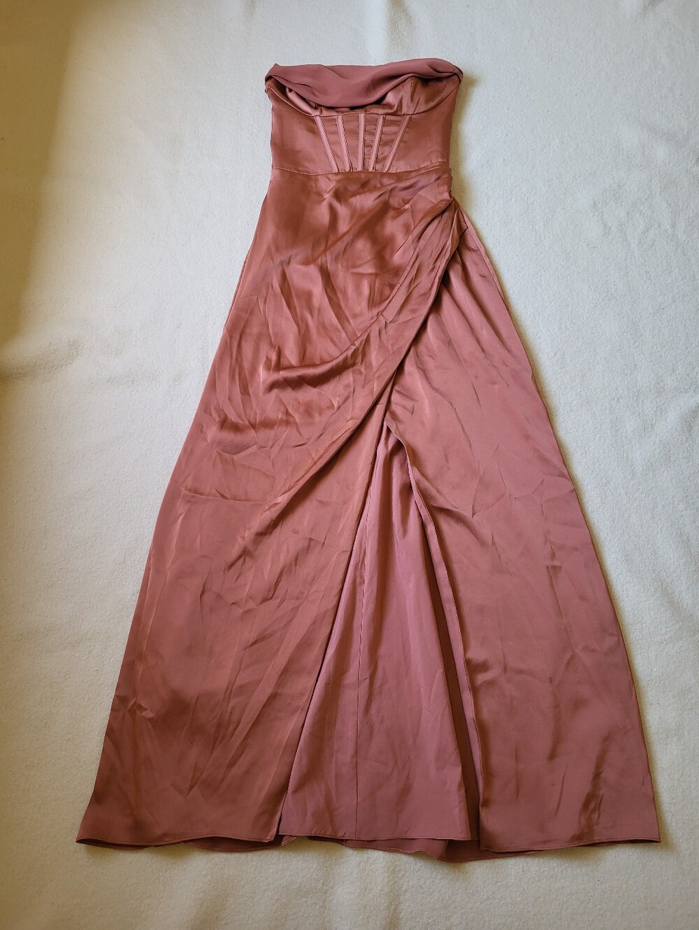 Birdy Grey Strapless Maxi Dress Women's Size XS Bridesmaid Wedding
